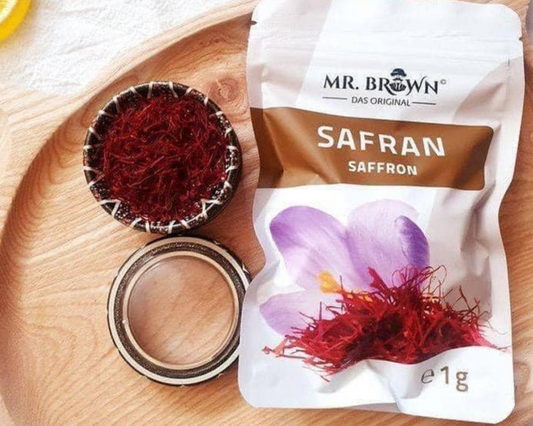 Nhuỵ Hoa Nghệ Tây Mr. Brown Safran Saffron, túi 1g | Ngủ ngon và sâu giấc, chống lão hóa và ung thư