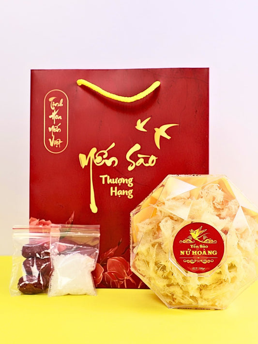 Chân tổ Yến Sào thiên nhiên tinh chế hộp 100g (Hoàng Yến) | Ngăn ngừa lão hóa, phục hồi sức khỏe nhanh chóng